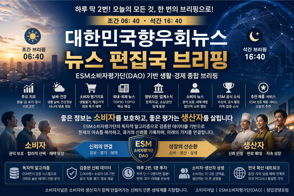 대한민국향우회뉴스 – 2026. 5. 4 17:40 석간 브리핑